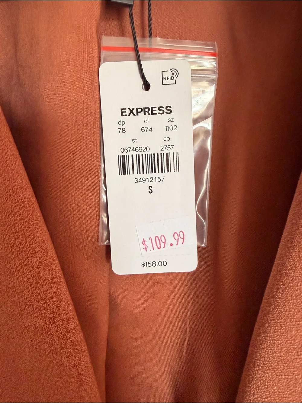 NWT Express Women's Rust Oversized Blazer - Picture 4 of 4